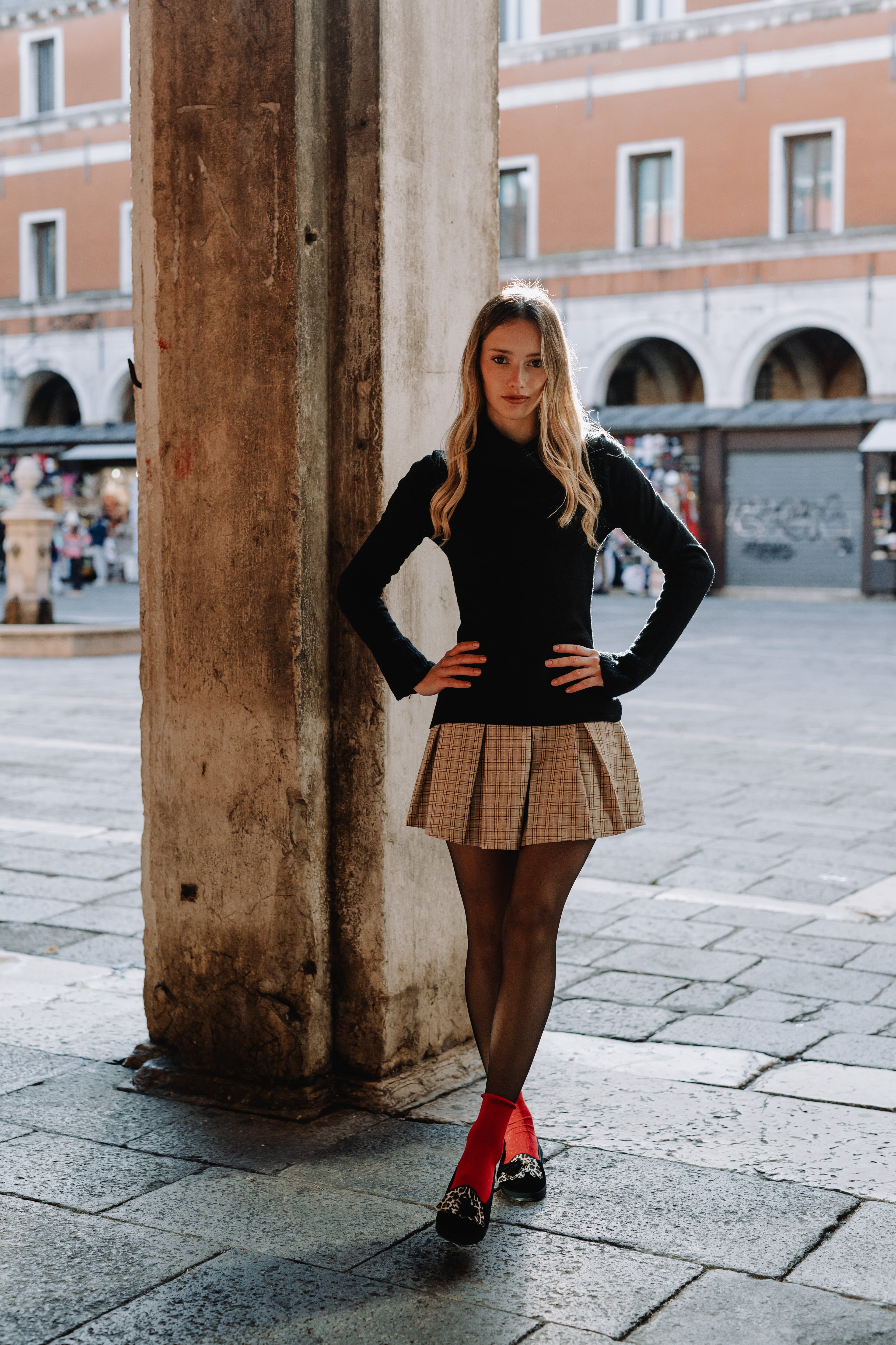 Handcrafted Gondolina Olympia tassel flats in black and leopard fringe in velvet for women, featuring authentic Venetian design, full-body