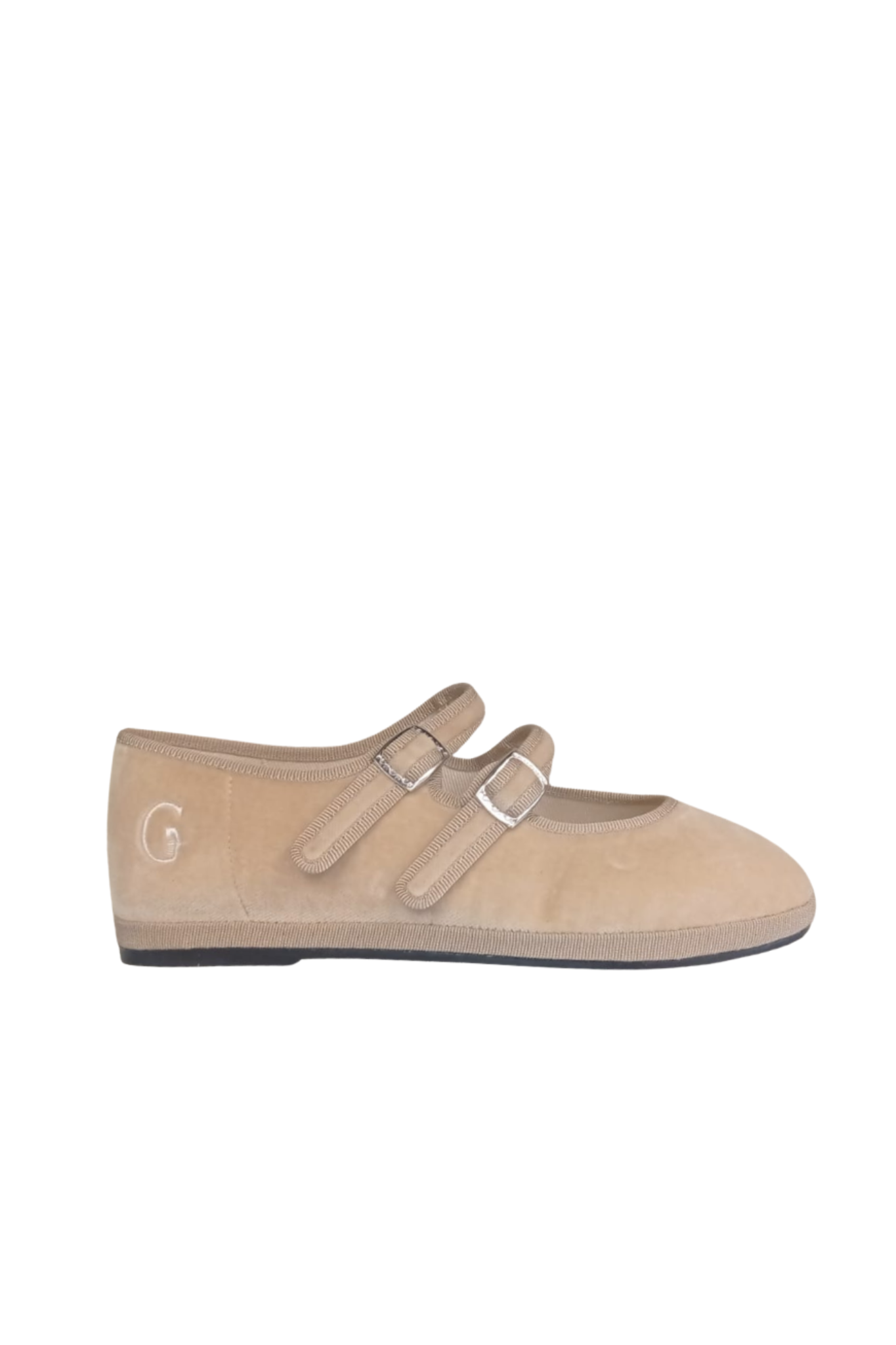 Made in italy Gondolina Altana Mary Jane shoes in sand velvet, main view