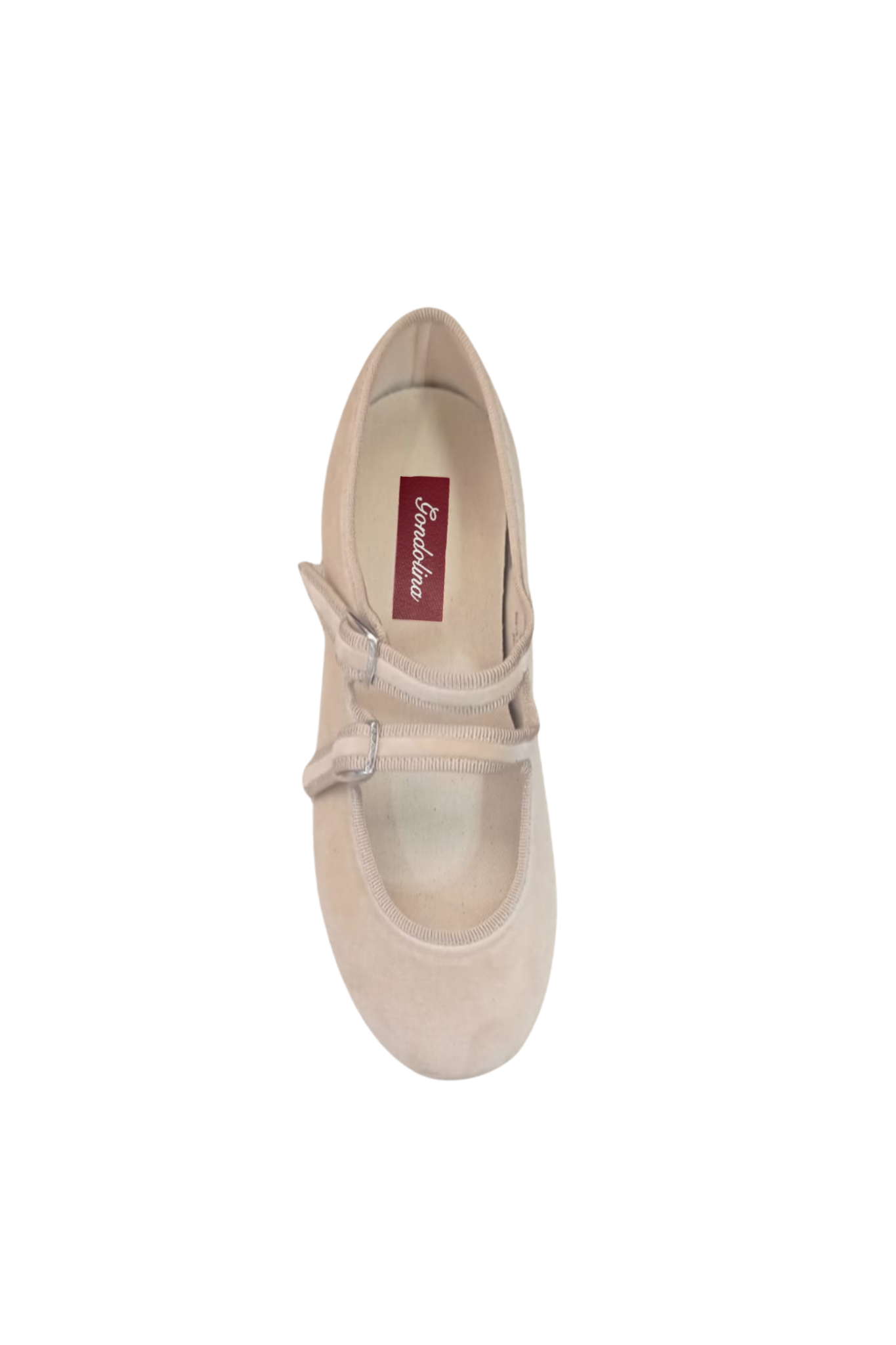 Made in italy Gondolina Altana Mary Jane shoes in sand velvet, top view