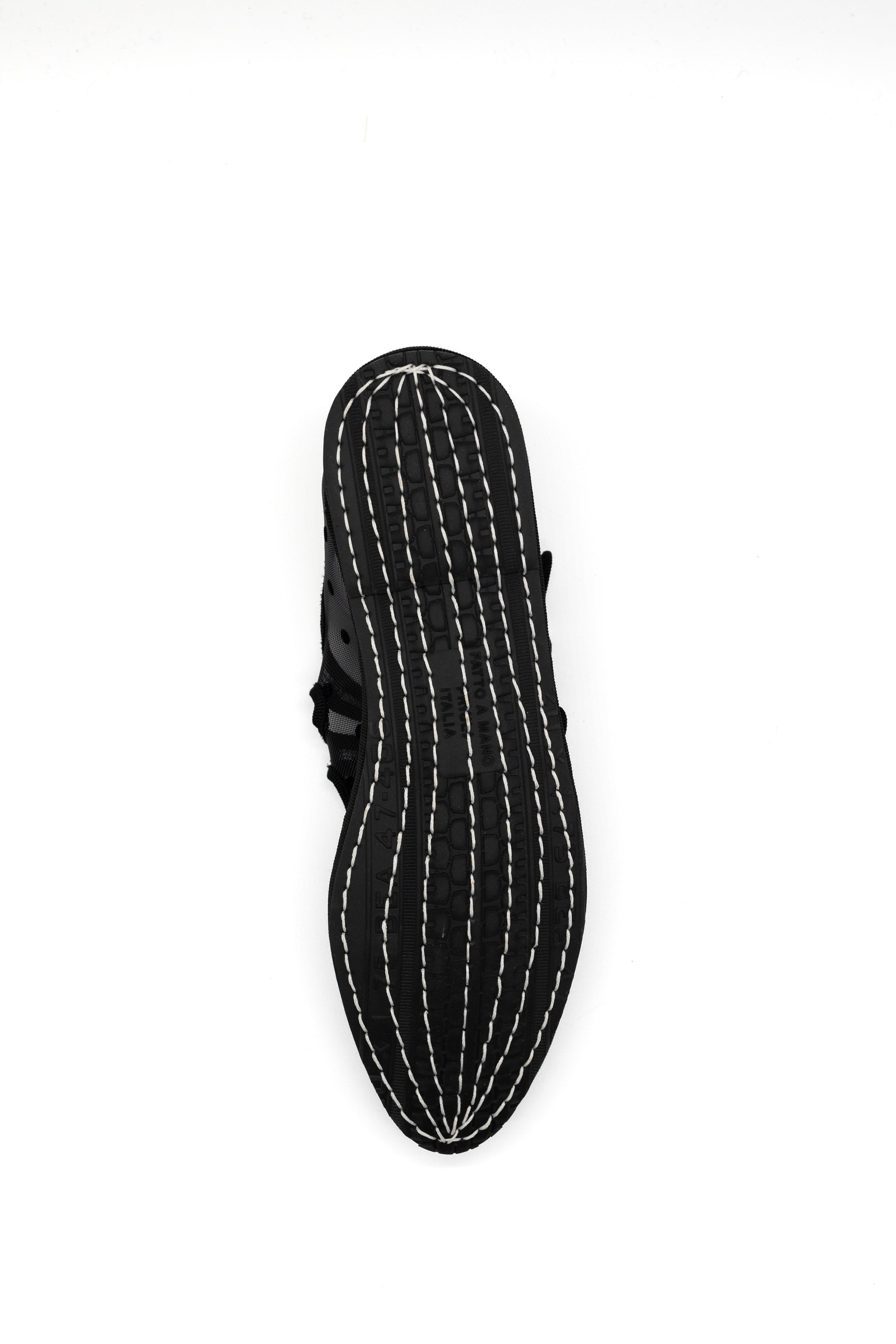 Made in Italy Gondolina mesh Mary Jane shoes in black polka dots, sole recycle