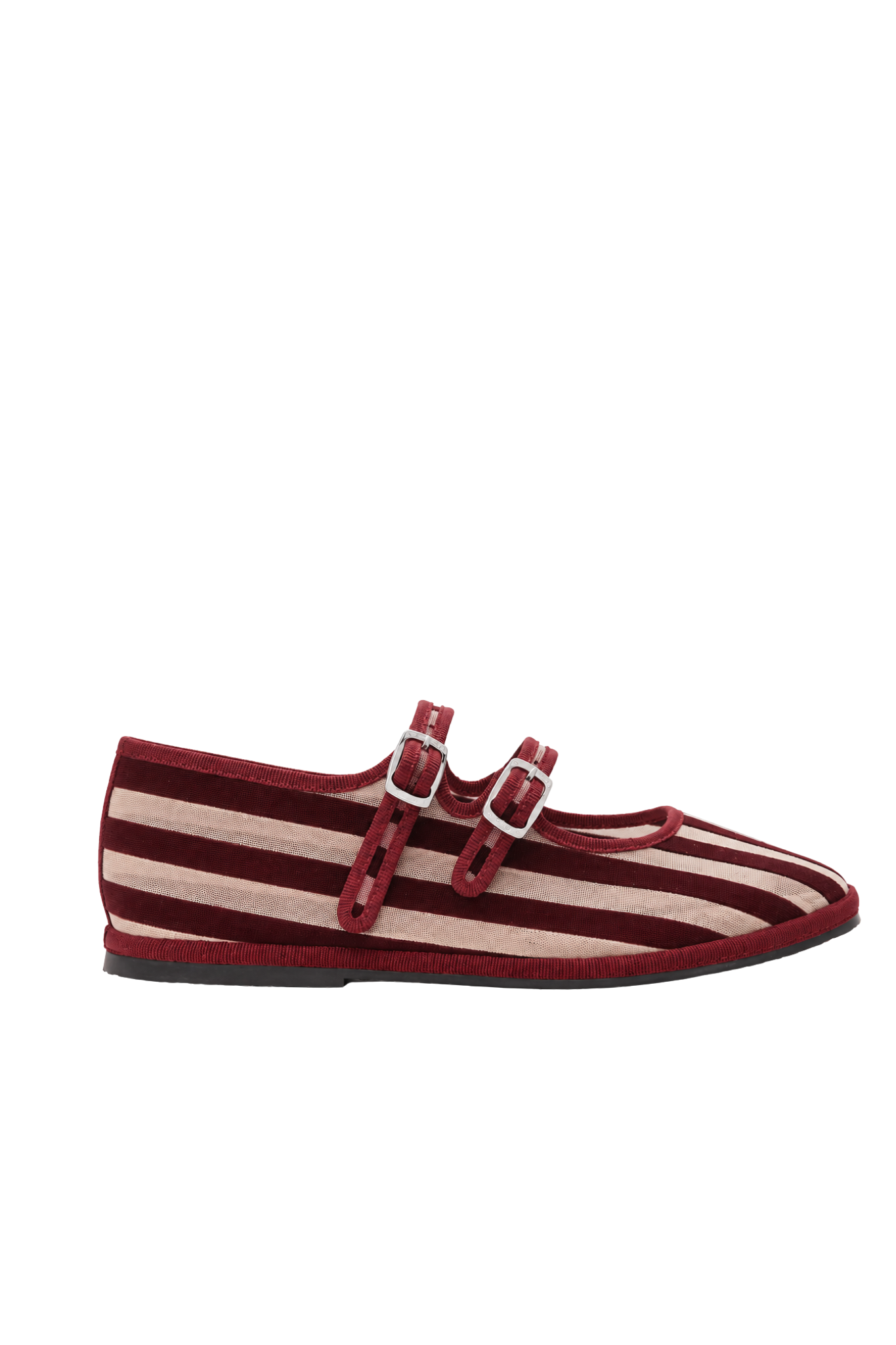 Made in Italy Gondolina Shoes Murazzi Mary Jane in burgundy stripes mesh, main view