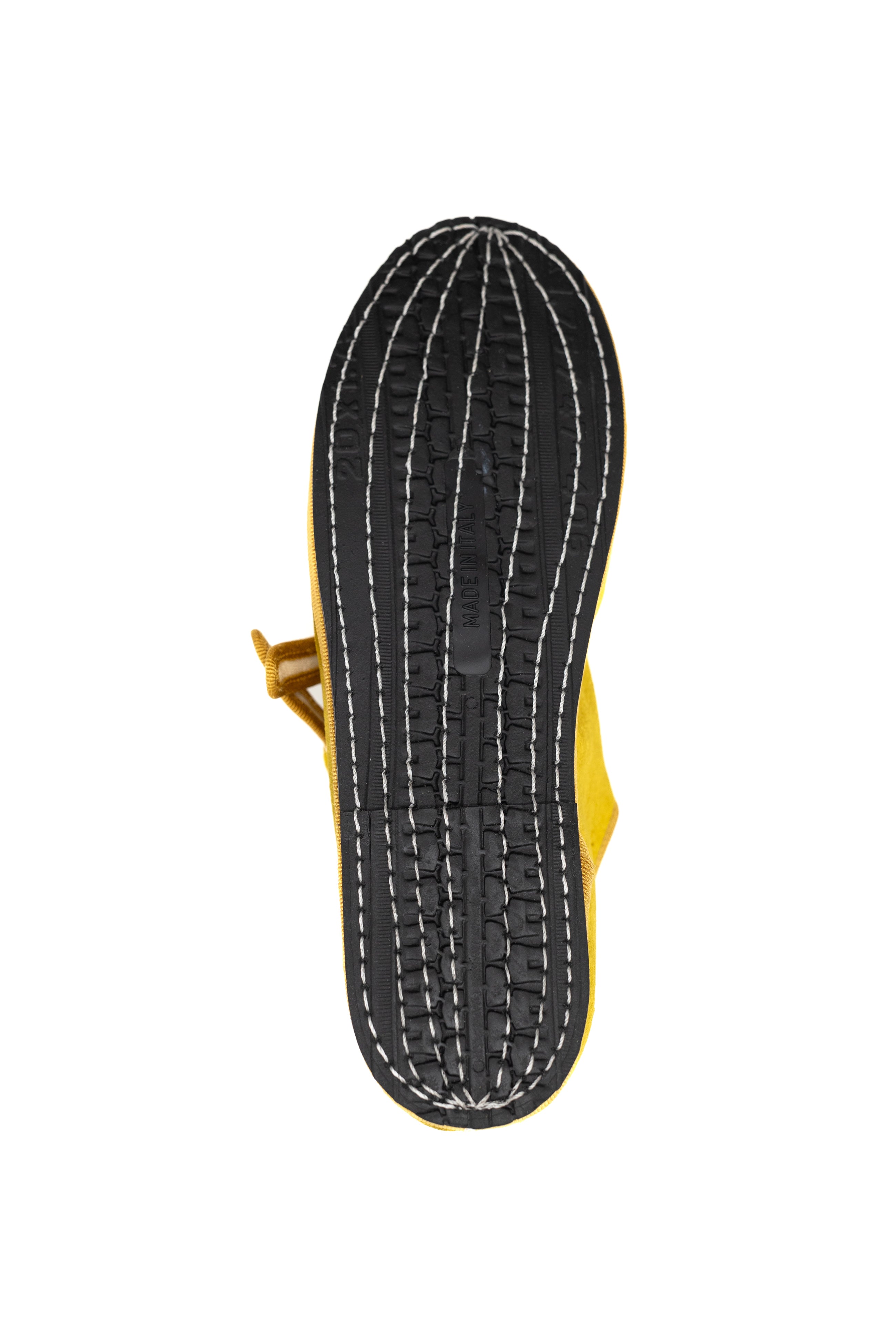 Gondolina Shoes Sospiri Mary Jane in gold yellow silk velvet, sole detail view